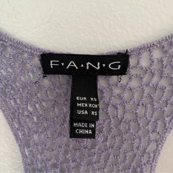 Y2K 90’s Purple Crochet Knit Tank Top Racer back Fairycore XS - Picture 4 of 4